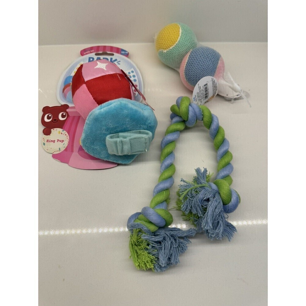 BARK Pet's sweet & squeek Pup Toy bundle of 3 toys tennis ball For Dogs XS-M
